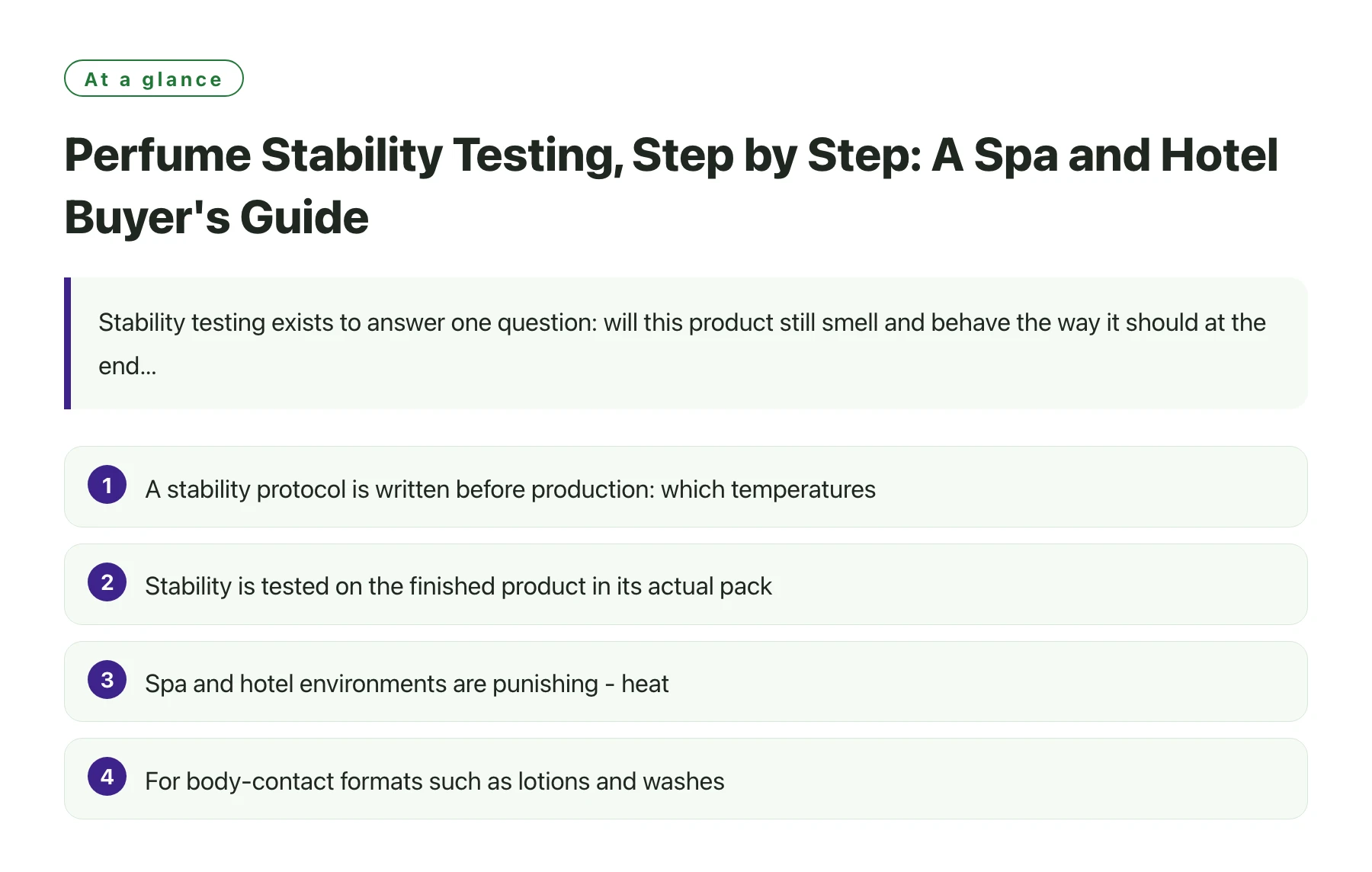 Perfume Stability Testing, Step by Step: A Spa and Hotel Buyer's Guide——全文要点速览